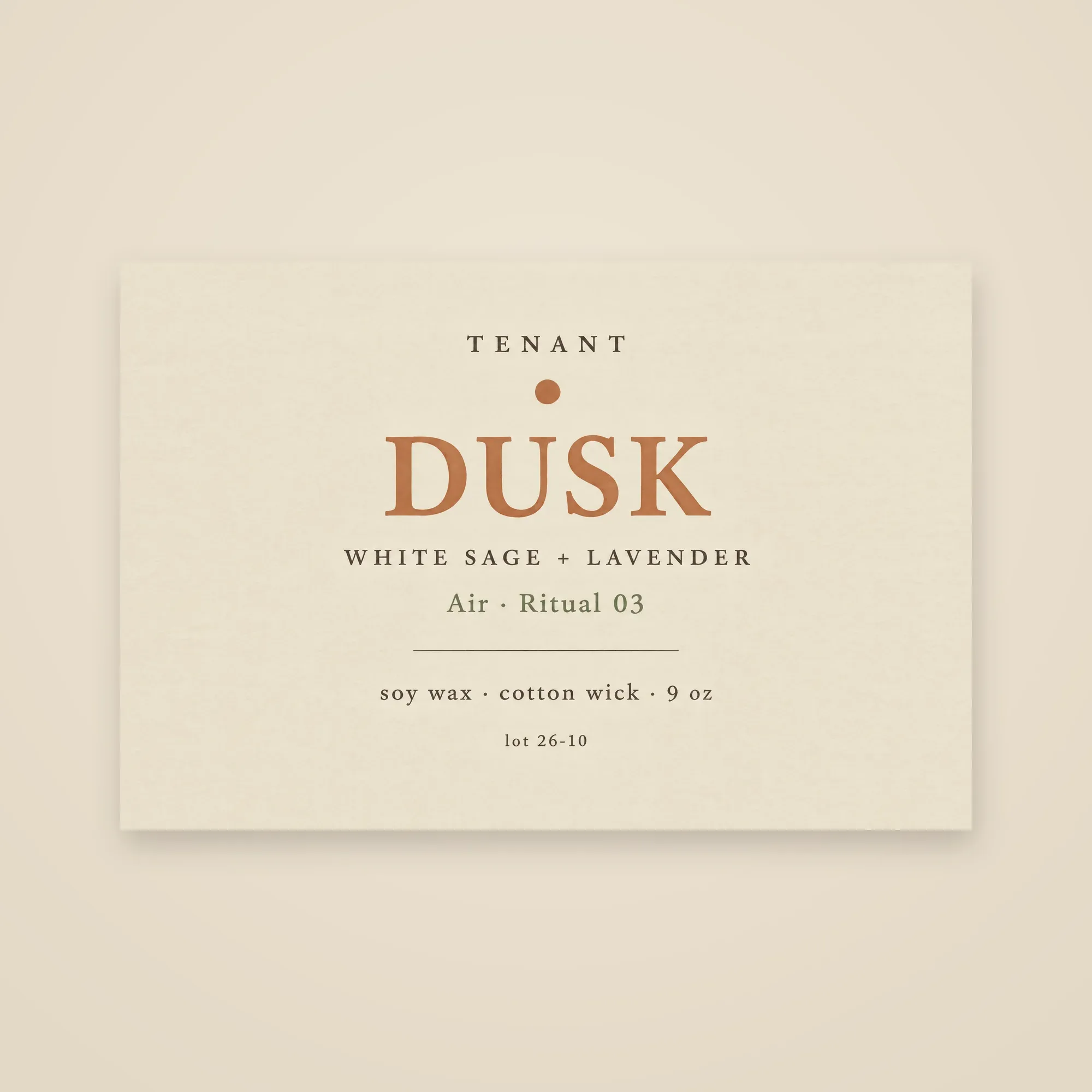 Dusk Soy Candle · White Sage + Lavender